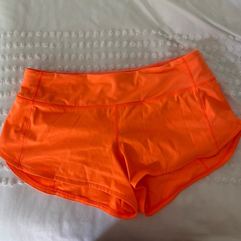 Orange Lululemon Speed up Shorts 2.5in